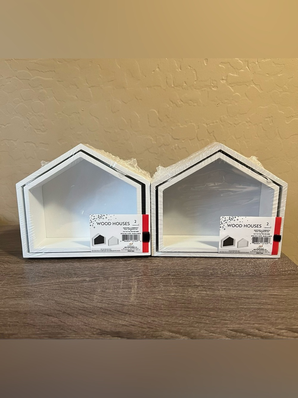 Target Bullseye Nesting Wood Houses Crates Display White Black NWT